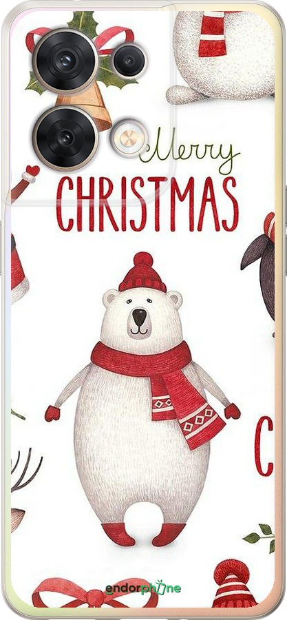 Силиконовый чехол Merry Christmas для Oppo Reno8 5G - 4106u-2614 изображение 