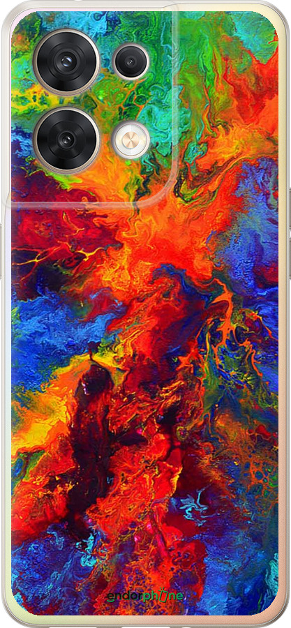 Силиконовый чехол Акварель на холсте для Oppo Reno8 5G - 4150u-2614 изображение 