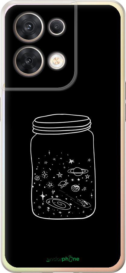 Силиконовый чехол Космос в банке для Oppo Reno8 5G - 4297u-2614 изображение 