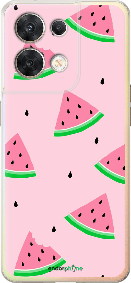 Силиконовый чехол Розовый арбуз для Oppo Reno8 5G - 4314u-2614 изображение 