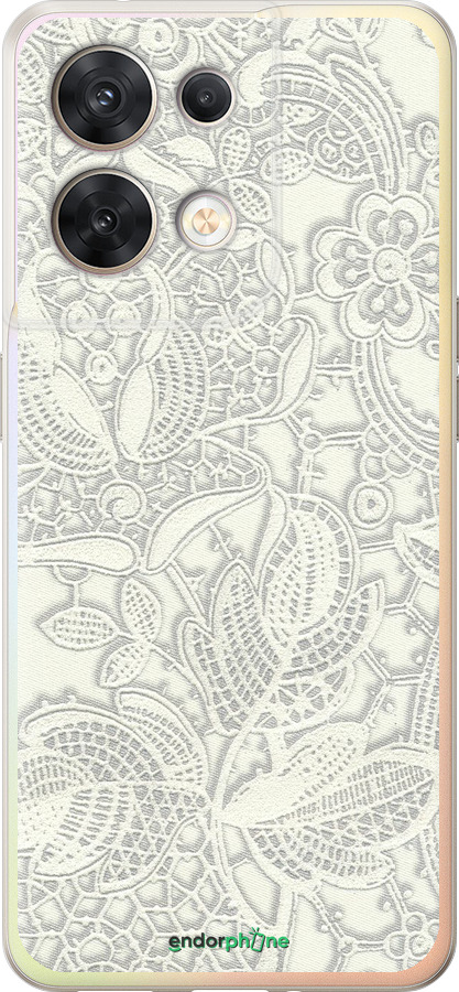 Силиконовый чехол Белое кружево для Oppo Reno8 5G - 4383u-2614 изображение 