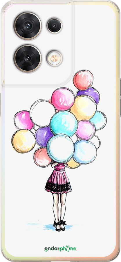 Силиконовый чехол Шарики для Oppo Reno8 5G - 4387u-2614 изображение 