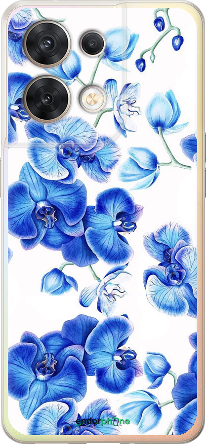 Силиконовый чехол Голубые орхидеи для Oppo Reno8 5G - 4406u-2614 изображение 