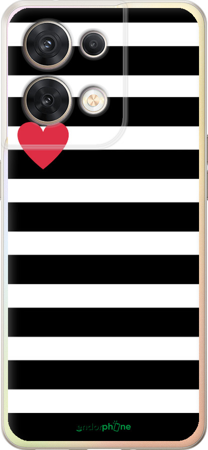 Силиконовый чехол Черно-белые полосы для Oppo Reno8 5G - 4461u-2614 изображение 