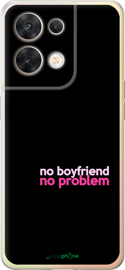 Силиконовый чехол no boyfriend no problem для Oppo Reno8 5G - 4549u-2614 изображение 
