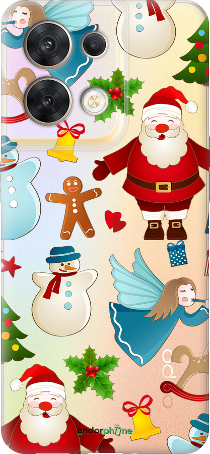 Силиконовый чехол Новогодний 1 для Oppo Reno8 5G - 4614u-2614 изображение 