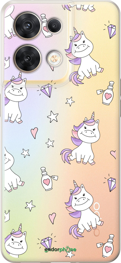 Силиконовый чехол Единорожка v2 для Oppo Reno8 5G - 4703u-2614 изображение 