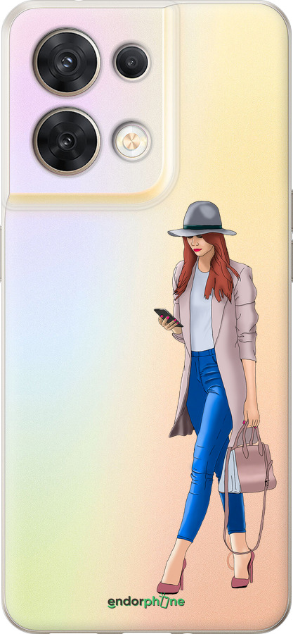 Силиконовый чехол Девушка 1 для Oppo Reno8 5G - 4751u-2614 изображение 
