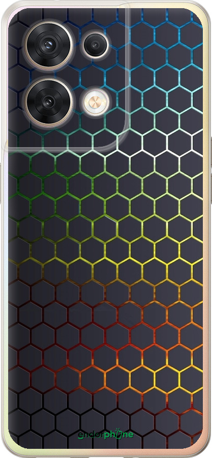 Силиконовый чехол Переливающиеся соты для Oppo Reno8 5G - 498u-2614 изображение 