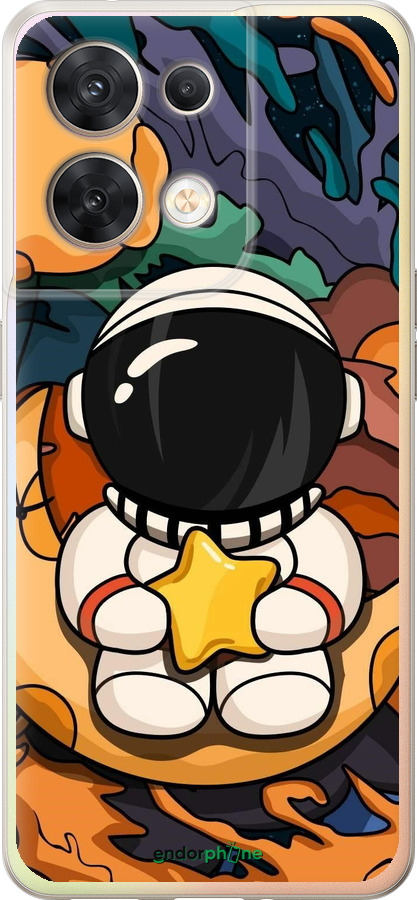 Силиконовый чехол Астронавт и звезда для Oppo Reno8 5G - 5326u-2614 изображение 