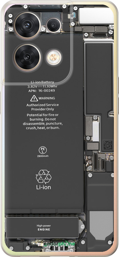 Силиконовый чехол Детали смартфона для Oppo Reno8 5G - 5487u-2614 изображение 