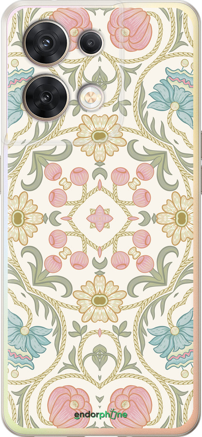 Силиконовый чехол Цветочный орнамент v2 для Oppo Reno8 5G - 5513u-2614 изображение 