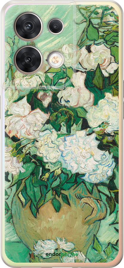 Силиконовый чехол Винсент Ван Гог. Ваза с розами для Oppo Reno8 5G - 5543u-2614 изображение 