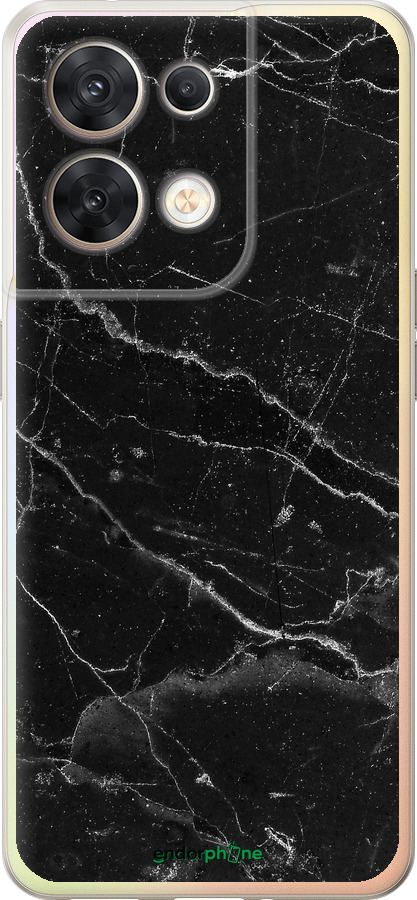 Силиконовый чехол Черный мрамор v2 для Oppo Reno8 5G - 5568u-2614 изображение 