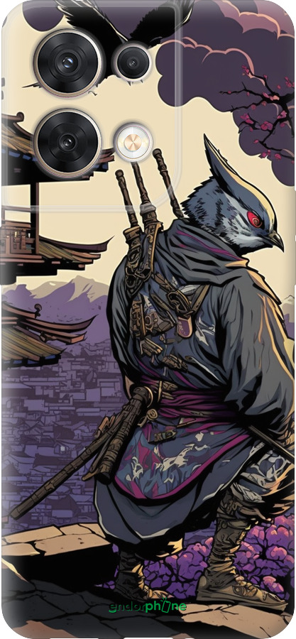 Силиконовый чехол Птица воин для Oppo Reno8 5G - 5587u-2614 изображение 