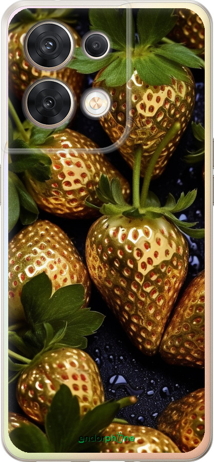 Силиконовый чехол Золотая клубника для Oppo Reno8 5G - 5637u-2614 изображение 