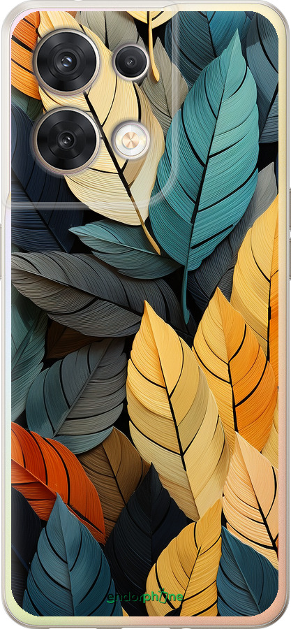Силиконовый чехол Кольорове листя для Oppo Reno8 5G - 5644u-2614 изображение 