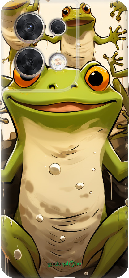 Силіконовий чехол Весела жаба для Oppo Reno8 5G - 5658u-2614 изображение 