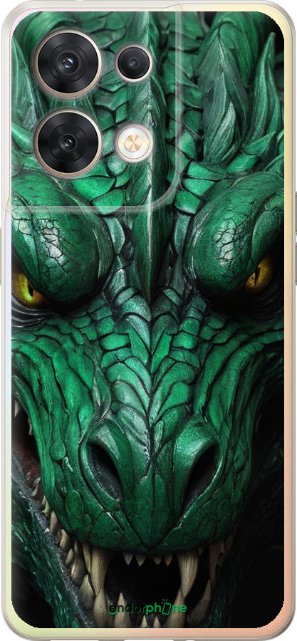 Силиконовый чехол Зелёный дракон v2 для Oppo Reno8 5G - 5817u-2614 изображение 