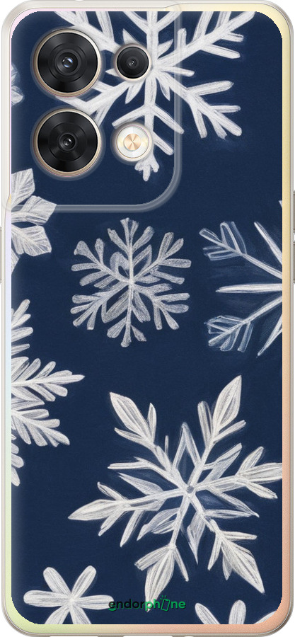 Силиконовый чехол Снежинки для Oppo Reno8 5G - 5821u-2614 изображение 