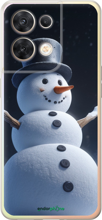Силиконовый чехол Снеговик для Oppo Reno8 5G - 5826u-2614 изображение 