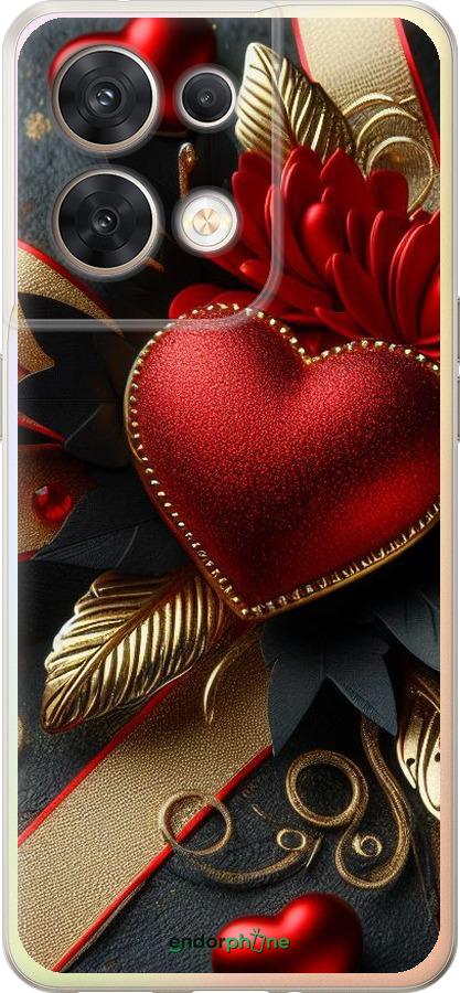 Силиконовый чехол Сердечки v2 для Oppo Reno8 5G - 5832u-2614 изображение 