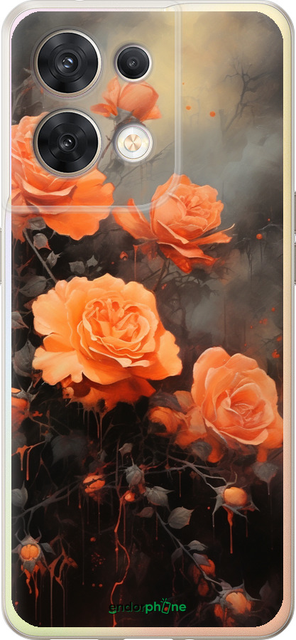 Силиконовый чехол Оранжевые розы для Oppo Reno8 5G - 5944u-2614 изображение 