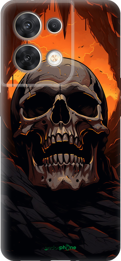Силиконовый чехол Череп в пещере для Oppo Reno8 5G - 5959u-2614 изображение 