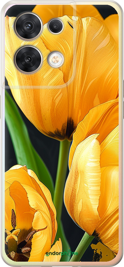 Силиконовый чехол Желтые тюльпаны для Oppo Reno8 5G - 5991u-2614 изображение 