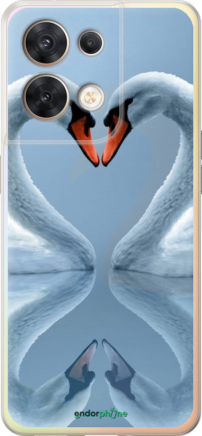 Силиконовый чехол Лебеди для Oppo Reno8 5G - 6007u-2614 изображение 