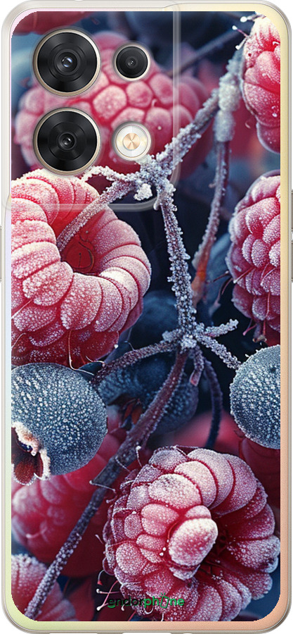 Силиконовый чехол Морозные ягоды для Oppo Reno8 5G - 6033u-2614 изображение 