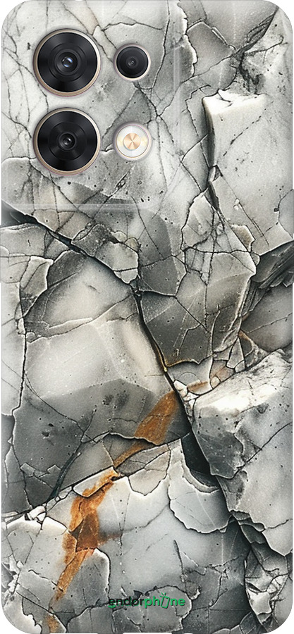 Силиконовый чехол Серый мрамор для Oppo Reno8 5G - 6041u-2614 изображение 