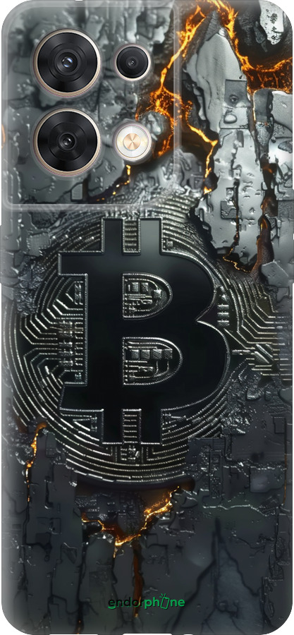 Силіконовий чехол Розпечений біткойн для Oppo Reno8 5G - 6091u-2614 изображение 