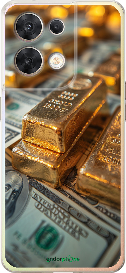 Силиконовый чехол Слитки и доллары для Oppo Reno8 5G - 6105u-2614 изображение 