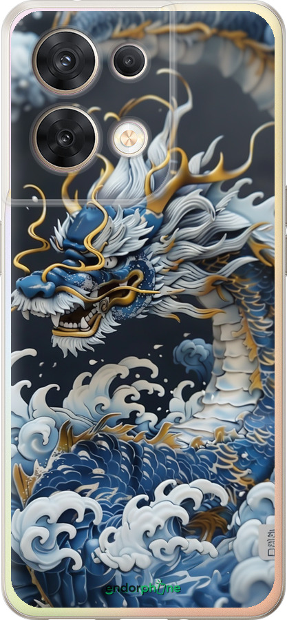 Силиконовый чехол Водяной дракон для Oppo Reno8 5G - 6113u-2614 изображение 