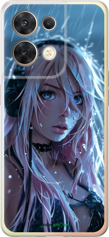 Силиконовый чехол Неоновый дождь для Oppo Reno8 5G - 6119u-2614 изображение 