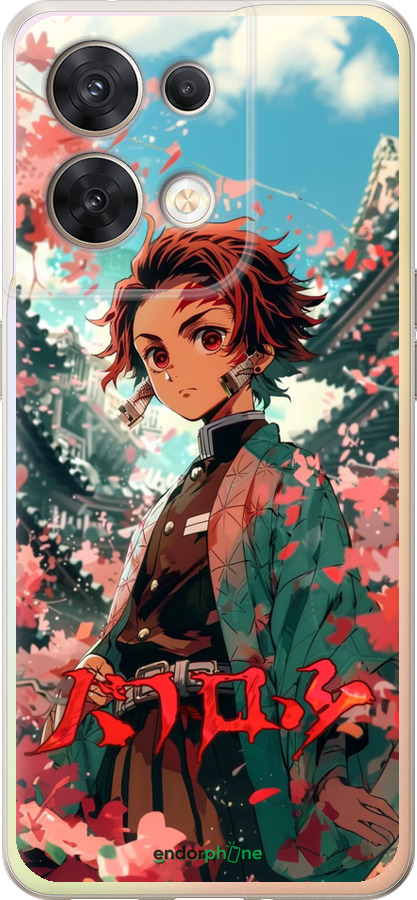 Силиконовый чехол Tanjiro Kamado для Oppo Reno8 5G - 6132u-2614 изображение 