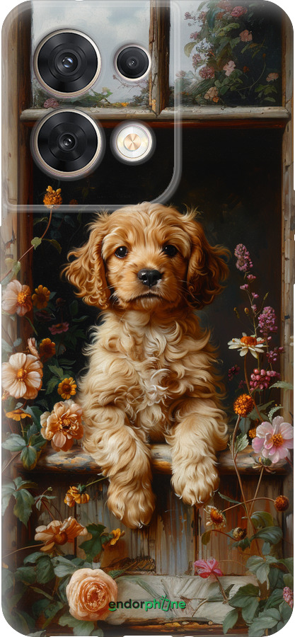 Силиконовый чехол Щенок cocker spaniel для Oppo Reno8 5G - 6136u-2614 изображение 