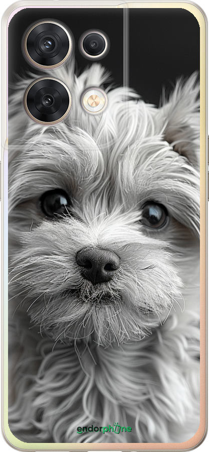 Силиконовый чехол Мальтипу на чорном фоне для Oppo Reno8 5G - 6156u-2614 изображение 