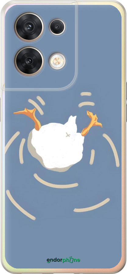 Силиконовый чехол Гусь ныряет для Oppo Reno8 5G - 6275u-2614 изображение 