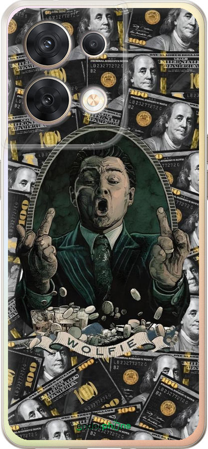 Силиконовый чехол Волк с валл стрит для Oppo Reno8 5G - 6287u-2614 изображение 