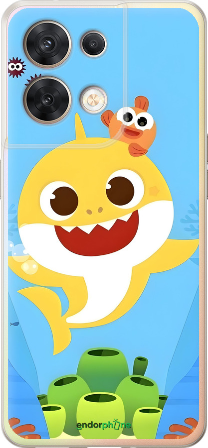 Силиконовый чехол Бейби Шарк для Oppo Reno8 5G - 6303u-2614 изображение 