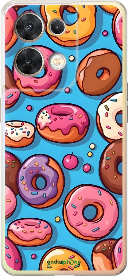Силиконовый чехол Пончики для Oppo Reno8 5G - 6318u-2614 изображение 