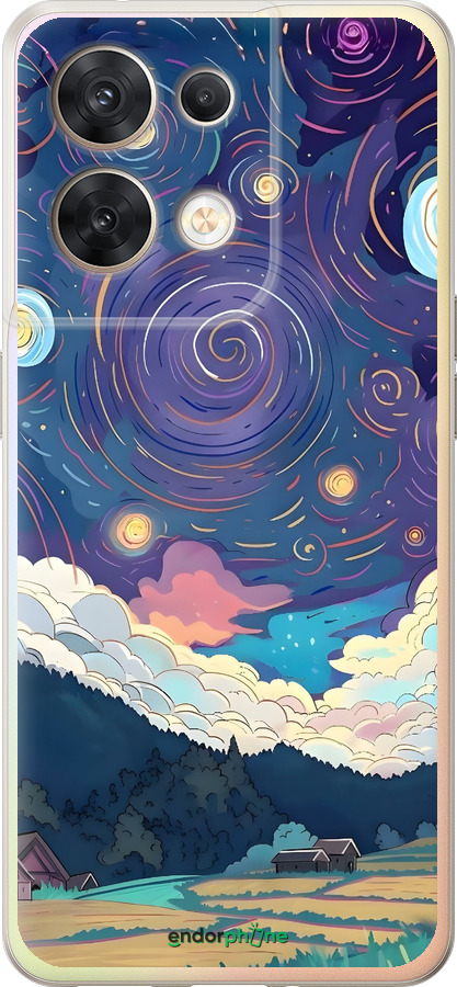 Силиконовый чехол Креативный арт для Oppo Reno8 5G - 6322u-2614 изображение 