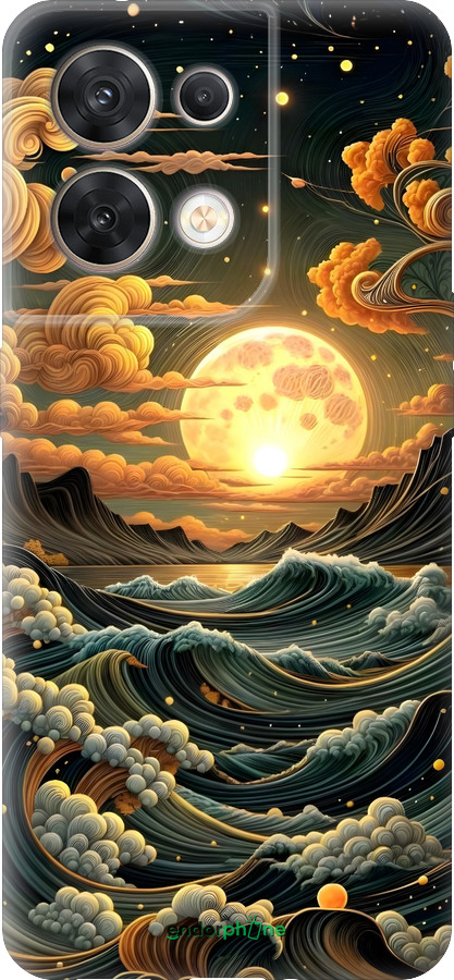 Силиконовый чехол Арт волны для Oppo Reno8 5G - 6332u-2614 изображение 