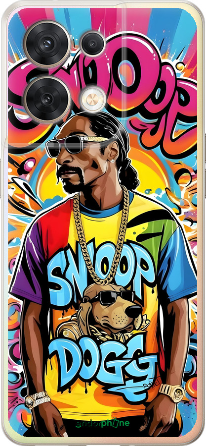 Силиконовый чехол Снуп дог для Oppo Reno8 5G - 6348u-2614 изображение 