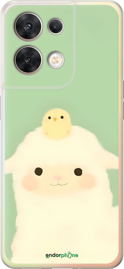 Силиконовый чехол Барашек и ципленок для Oppo Reno8 5G - 6369u-2614 изображение 