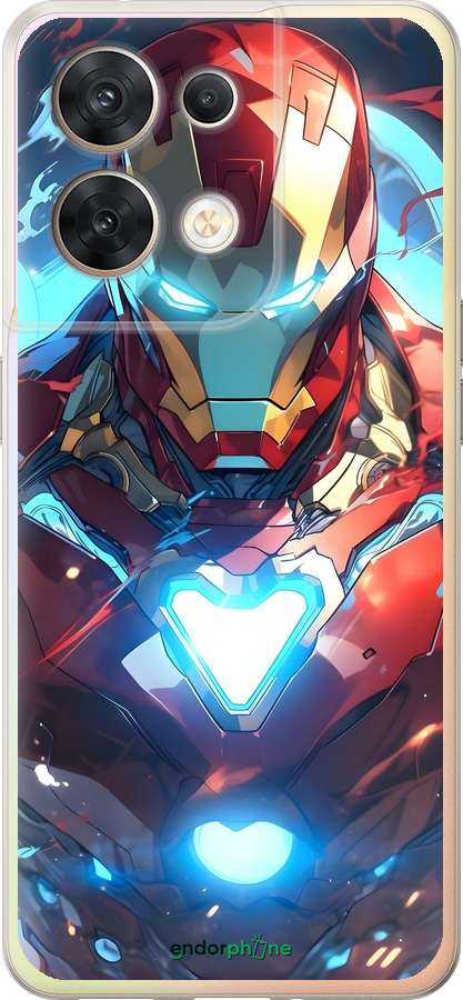 Силиконовый чехол Железный человек для Oppo Reno8 5G - 6372u-2614 изображение 