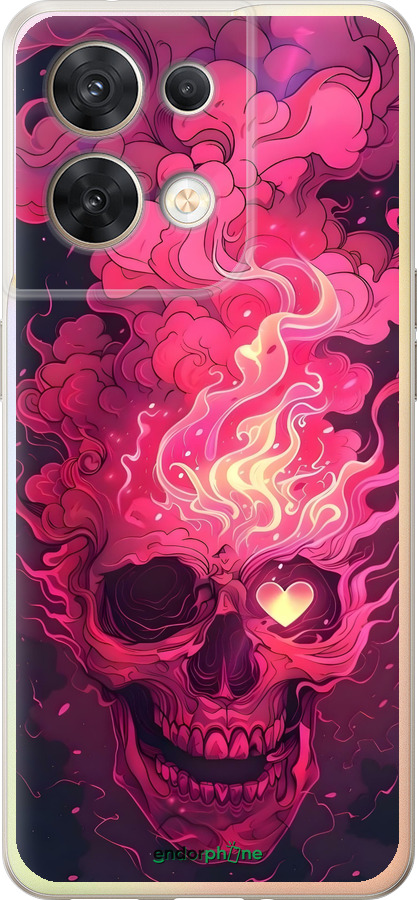 Силиконовый чехол Череп арт для Oppo Reno8 5G - 6385u-2614 изображение 