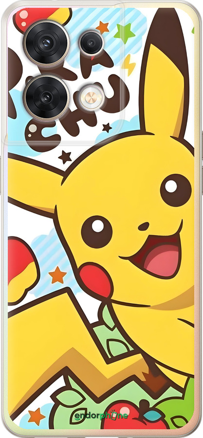 Силиконовый чехол Пикачу 2 для Oppo Reno8 5G - 6391u-2614 изображение 